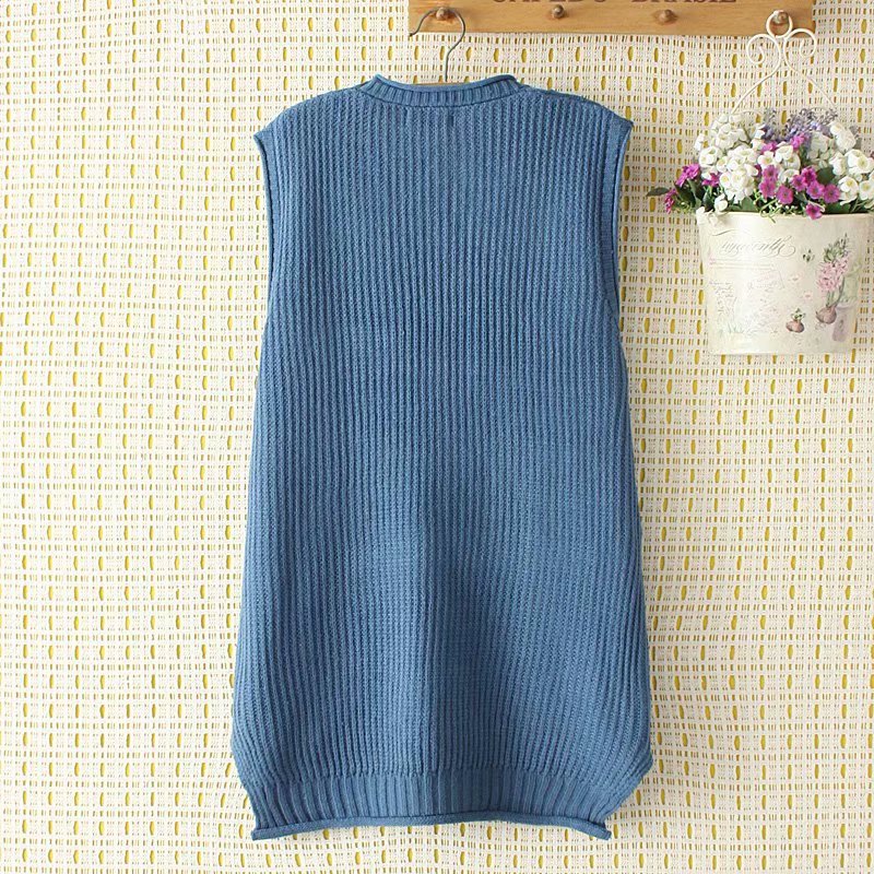 Women Vest plus Size Vest Middle-Aged Women's Knitted