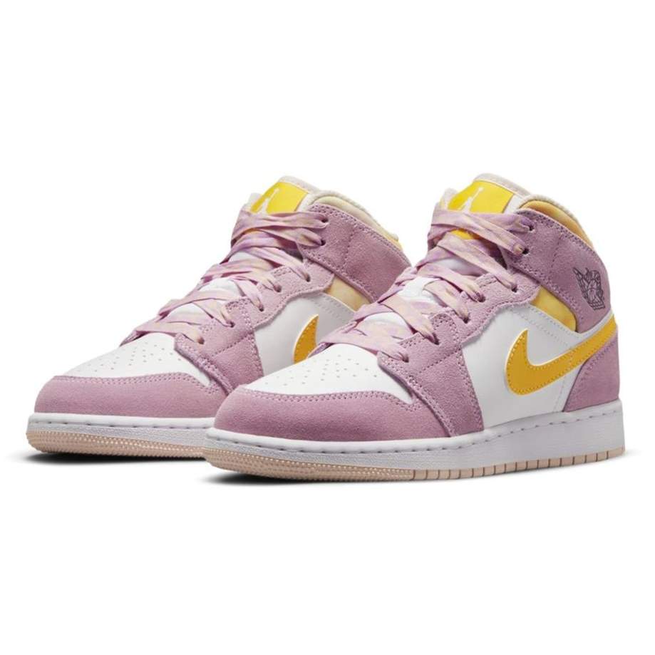 Air Jordan 1 Mid 'Arctic Pink University Gold'