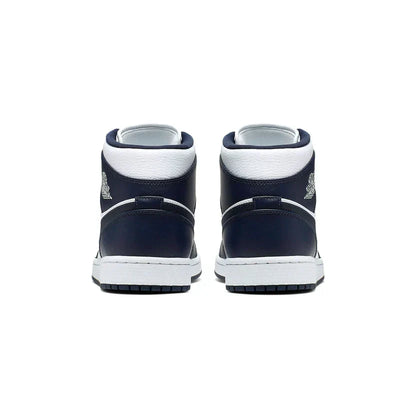 Air Jordan 1 Mid 'White Metallic Gold Obsidian'